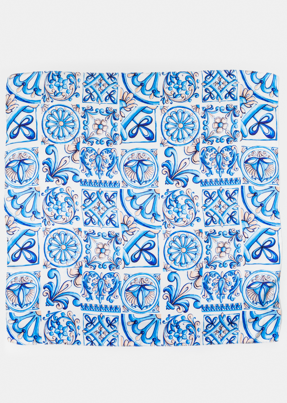 Blue Tiles Satin Scarf